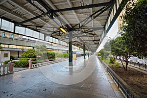 Empty platform of the HaydarpaÃÅ¸a railway station. photo